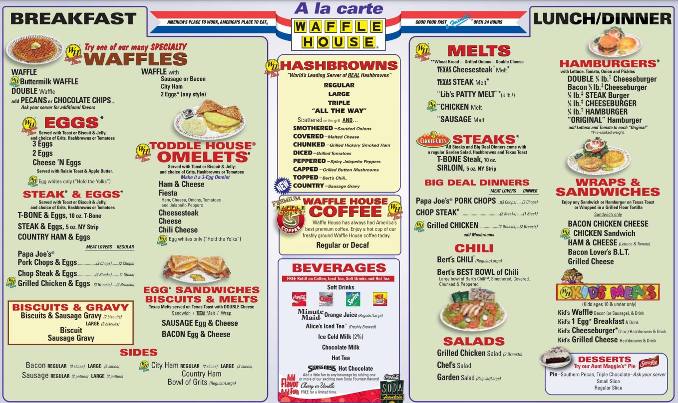 Waffle House All you can Eat Menu PDF