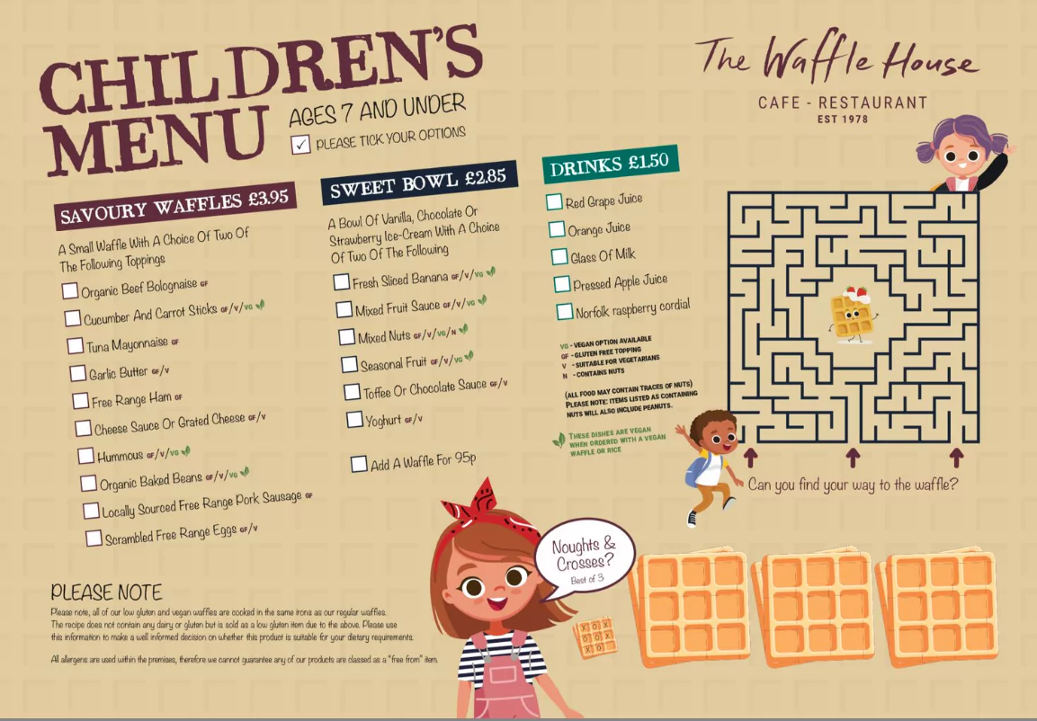 waffle house kids menu with prices